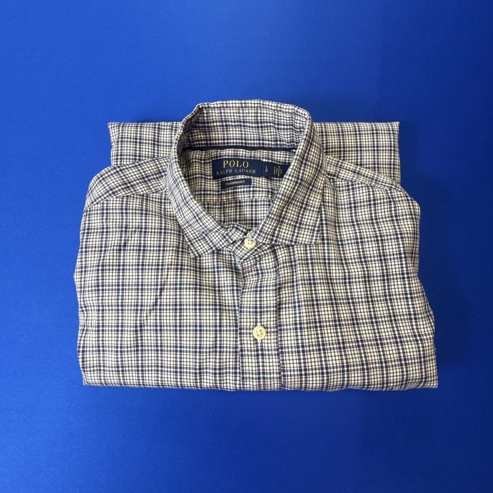 Polo Ralph Lauren Men Classic Plaid Button Down Performance Shirt Large
